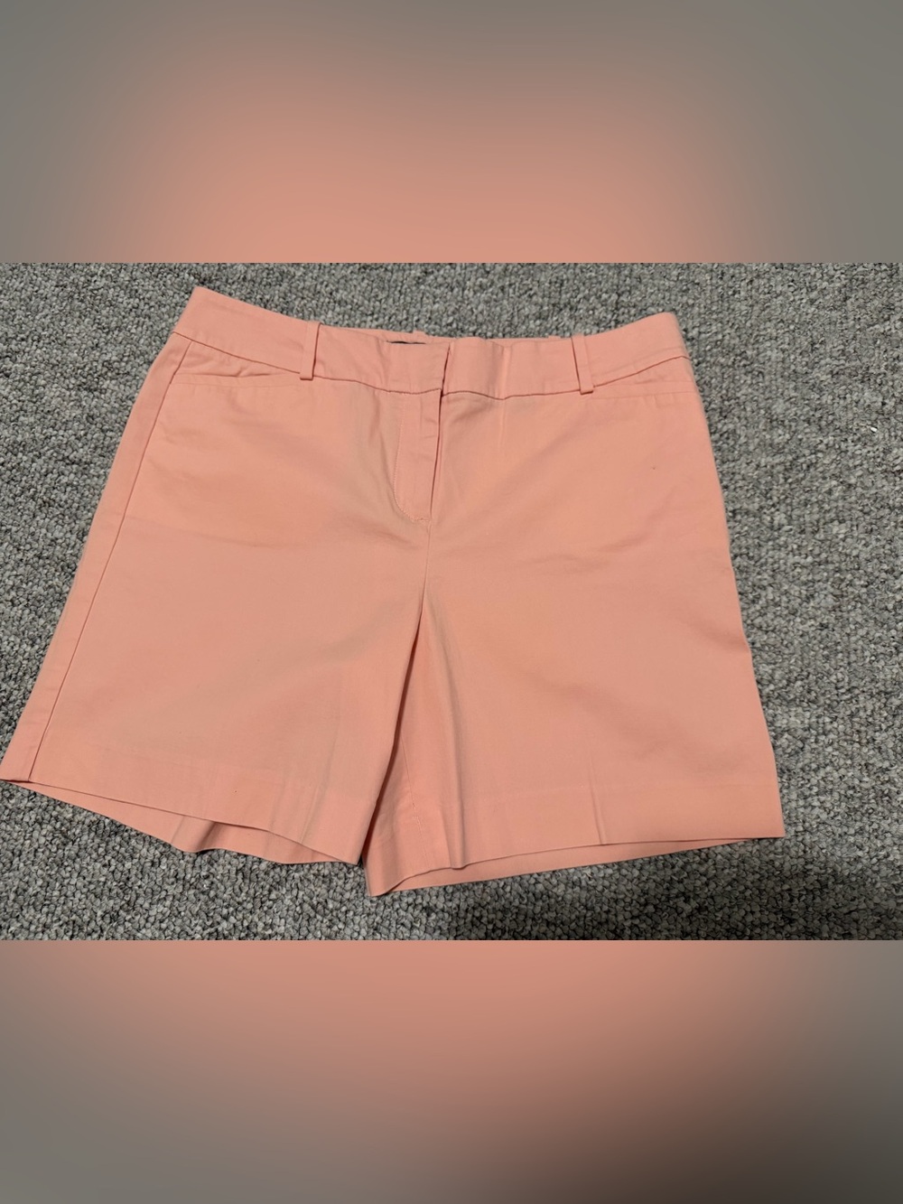 Talbots Perfect Short Solid Peach Chino 10" Inseam Women's Size 10P Stretch Mid